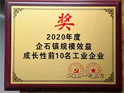 2020年度企石鎮規模效益成長(cháng)性前10名工業(yè)企業(yè)